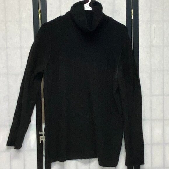 Calvin Klein Turtleneck Fuzzy Soft Knit Pull Over Sweater Black L Long Sleeve - Picture 5 of 13